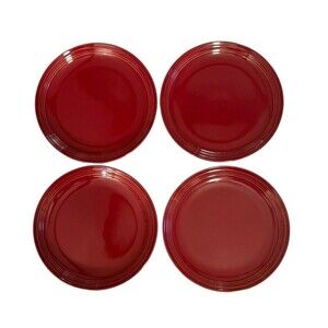 Mainstays Chiara Red Stoneware Dinner Plates Set of 4 10.5"